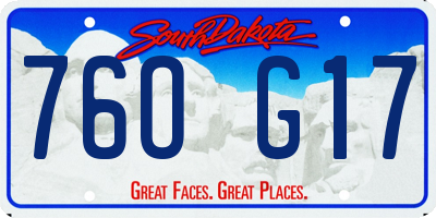 SD license plate 76OG17