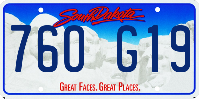 SD license plate 76OG19