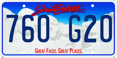 SD license plate 76OG20