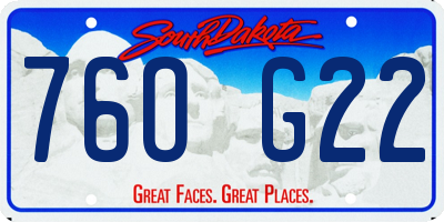 SD license plate 76OG22