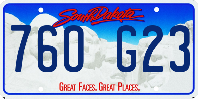 SD license plate 76OG23