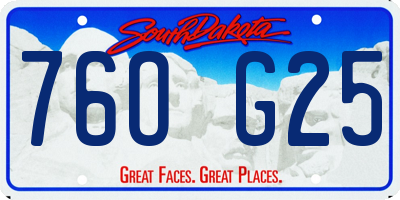 SD license plate 76OG25