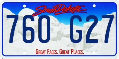 SD license plate 76OG27