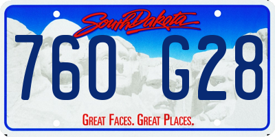 SD license plate 76OG28