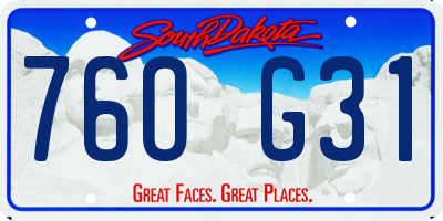 SD license plate 76OG31