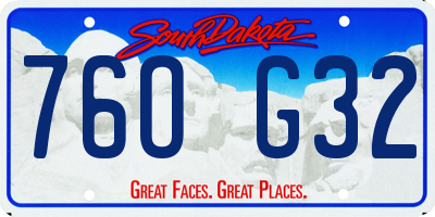 SD license plate 76OG32