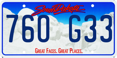 SD license plate 76OG33