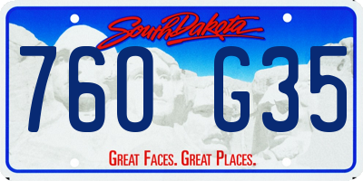 SD license plate 76OG35