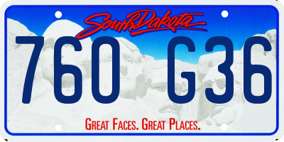SD license plate 76OG36