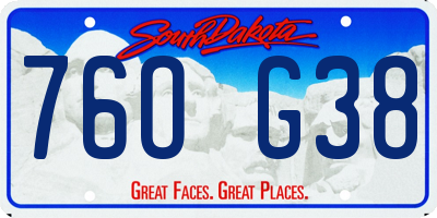SD license plate 76OG38