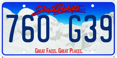 SD license plate 76OG39