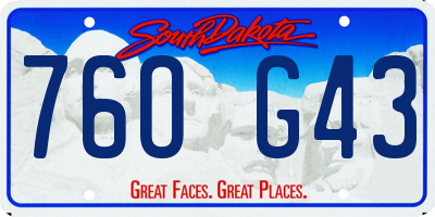 SD license plate 76OG43