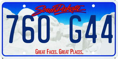 SD license plate 76OG44