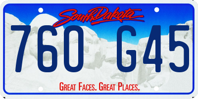 SD license plate 76OG45