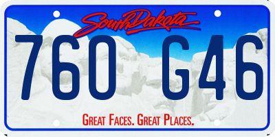 SD license plate 76OG46