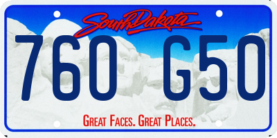 SD license plate 76OG50
