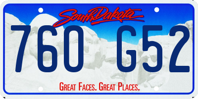 SD license plate 76OG52