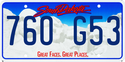 SD license plate 76OG53