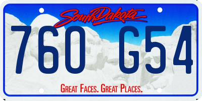 SD license plate 76OG54
