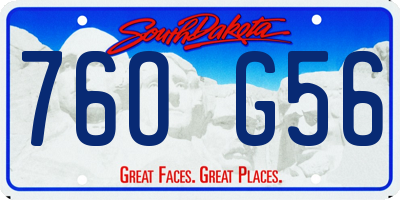 SD license plate 76OG56