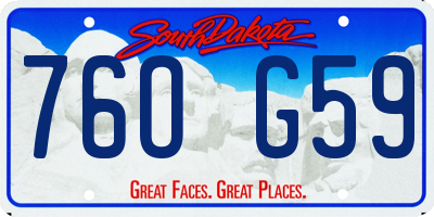 SD license plate 76OG59