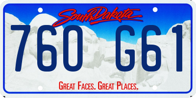 SD license plate 76OG61