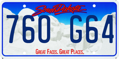 SD license plate 76OG64