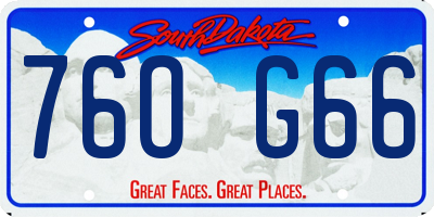 SD license plate 76OG66