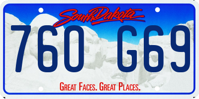 SD license plate 76OG69