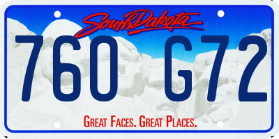 SD license plate 76OG72