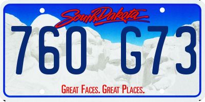 SD license plate 76OG73
