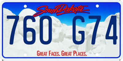 SD license plate 76OG74