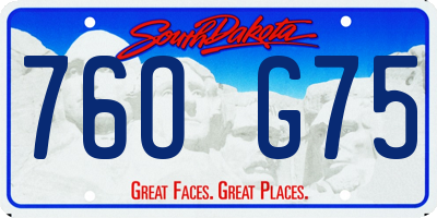 SD license plate 76OG75