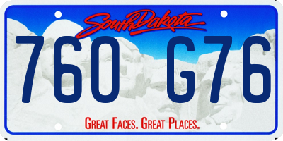SD license plate 76OG76