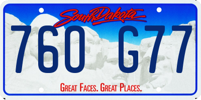 SD license plate 76OG77