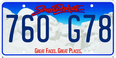 SD license plate 76OG78