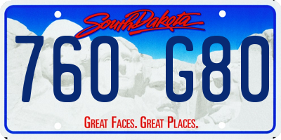 SD license plate 76OG80