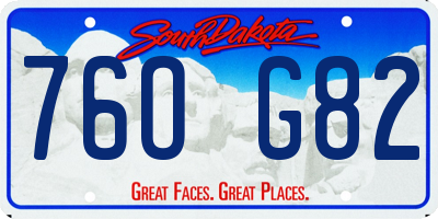 SD license plate 76OG82