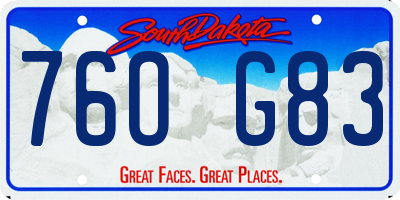 SD license plate 76OG83