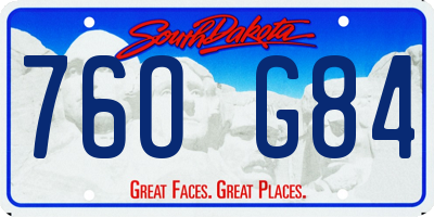 SD license plate 76OG84