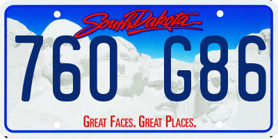 SD license plate 76OG86