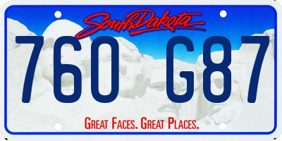 SD license plate 76OG87