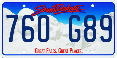 SD license plate 76OG89