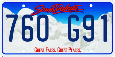 SD license plate 76OG91
