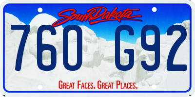 SD license plate 76OG92