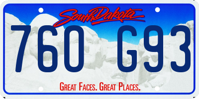SD license plate 76OG93