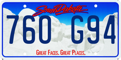 SD license plate 76OG94