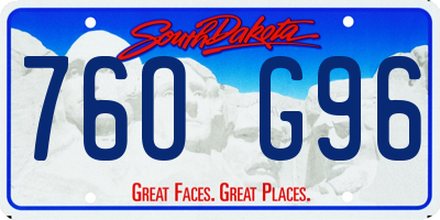 SD license plate 76OG96