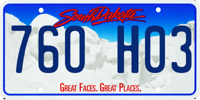 SD license plate 76OH03