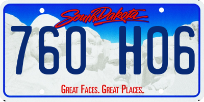 SD license plate 76OH06